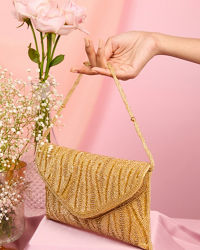 Mohey Women Garnet Gold Celebration Envelope Bag