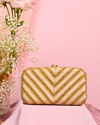 Mohey Women Elegant Shimmer Gold Clutch Bag