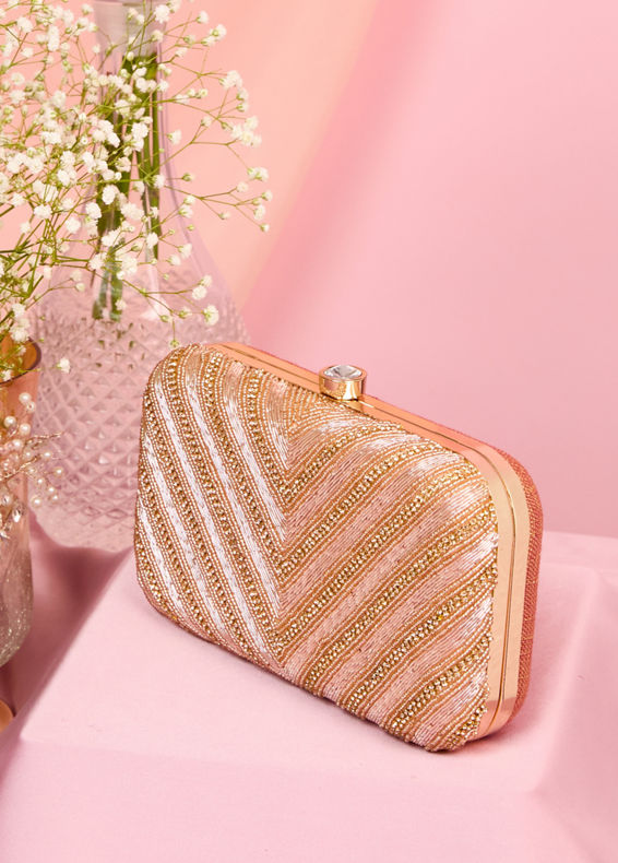 Mohey Women Dusty Pink Festive Clutch Bag
