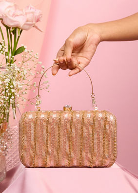 Mohey Women Dusty Pink Exquisite Clutch Bag