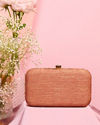 Mohey Women Dusty Pink Art Silk Clutch Bag