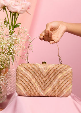 Mohey Women Dusty Pink Festive Handbag Clutch Bag