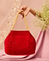 Mohey Women Maroon Artistic Silk Bag
