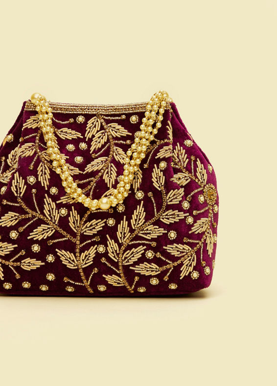 Mohey Women Wine Silk Elegance Bag