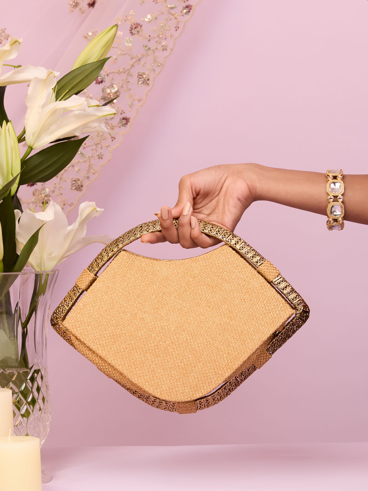 Mohey Women Fawn Art Silk Top Handle Bag