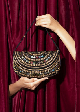 Mohey Women Midnight Black Festive Envelop Bag