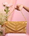 Mohey Women Golden Affluence Envelop Bag