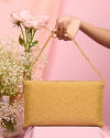 Mohey Women Golden Affluence Envelop Bag