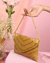 Mohey Women Golden Affluence Envelop Bag