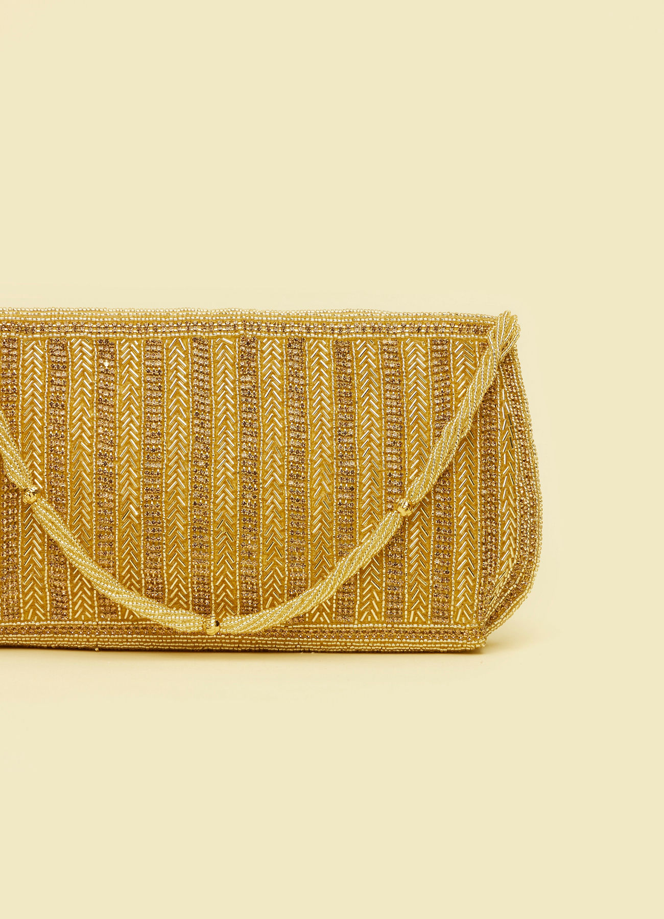 Mohey Women Beaded Artisan Beige Bag