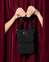 Mohey Women Black Satin Glamour Clutch Bag