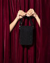 Mohey Women Black Satin Glamour Clutch Bag
