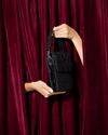 Mohey Women Black Satin Glamour Clutch Bag