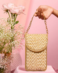 Mohey Women Velvety Beige Clutch Bag