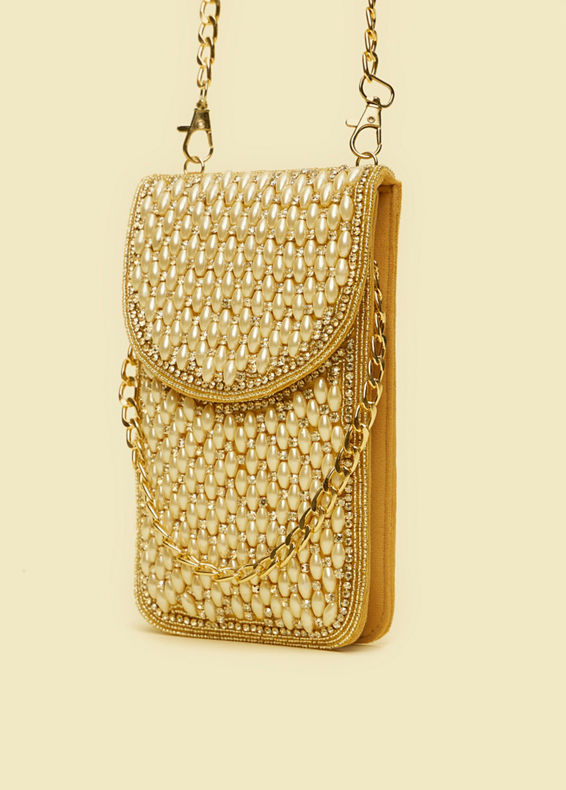 Mohey Women Velvety Beige Clutch Bag