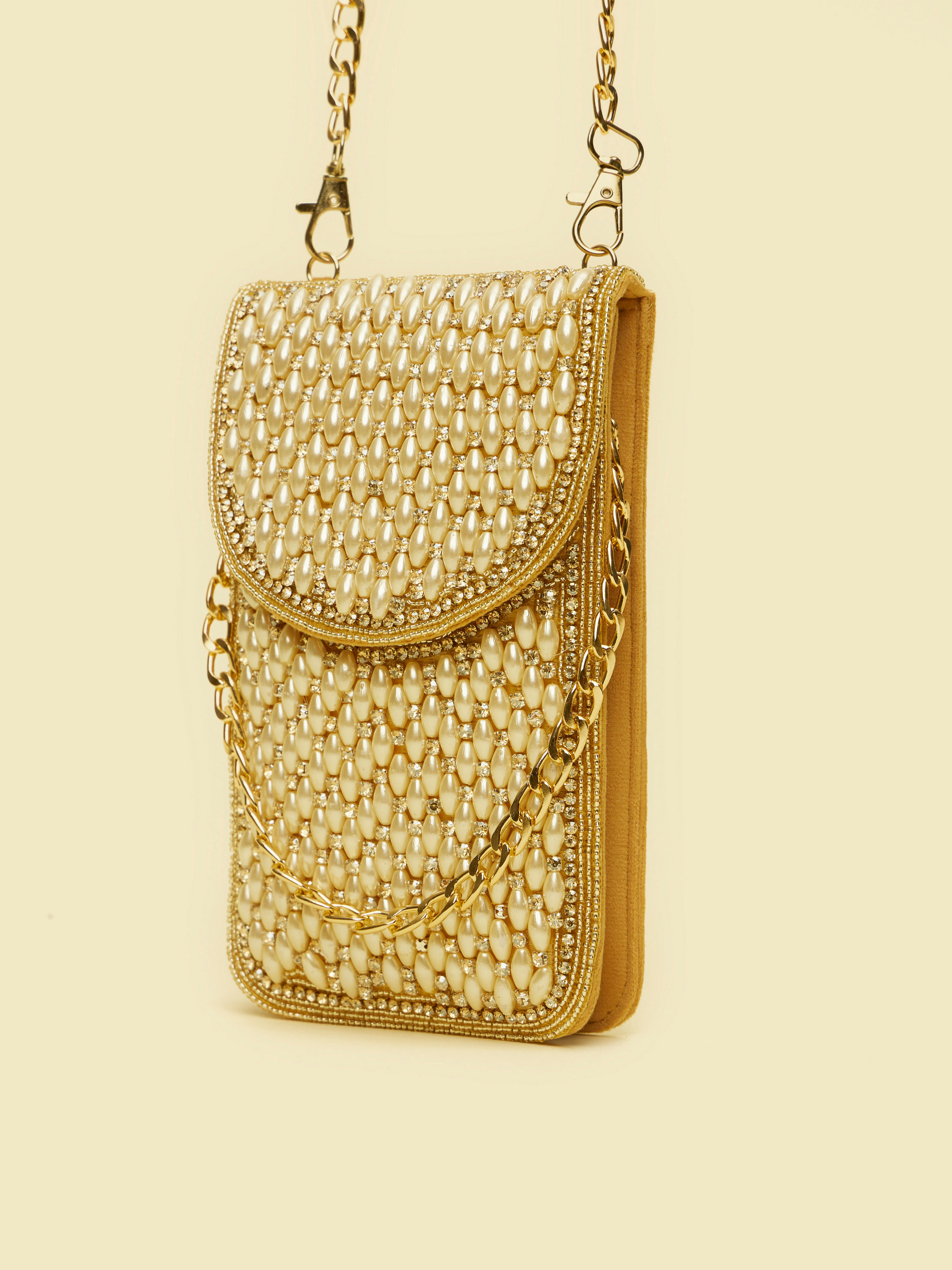 Mohey Women Velvety Beige Clutch Bag