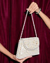 Mohey Women Cream Serenity Clutch Bag