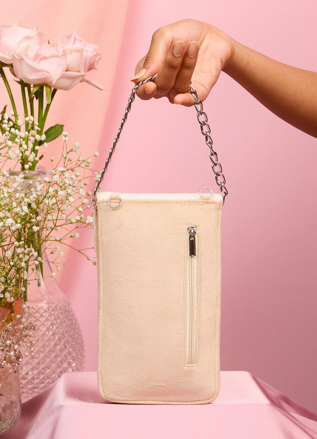 Mohey Women Velvety Cream Clutch Bag