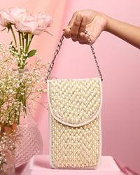 Mohey Women Velvety Cream Clutch Bag