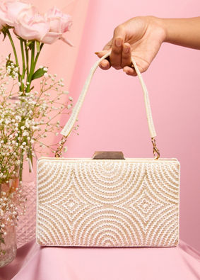 Mohey Women Creamy Carnival Clutch Bag