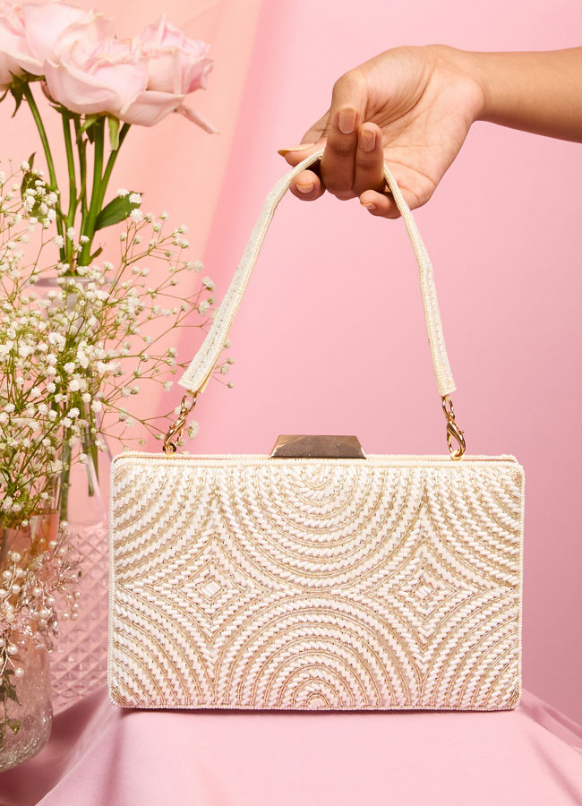Mohey Women Creamy Carnival Clutch Bag