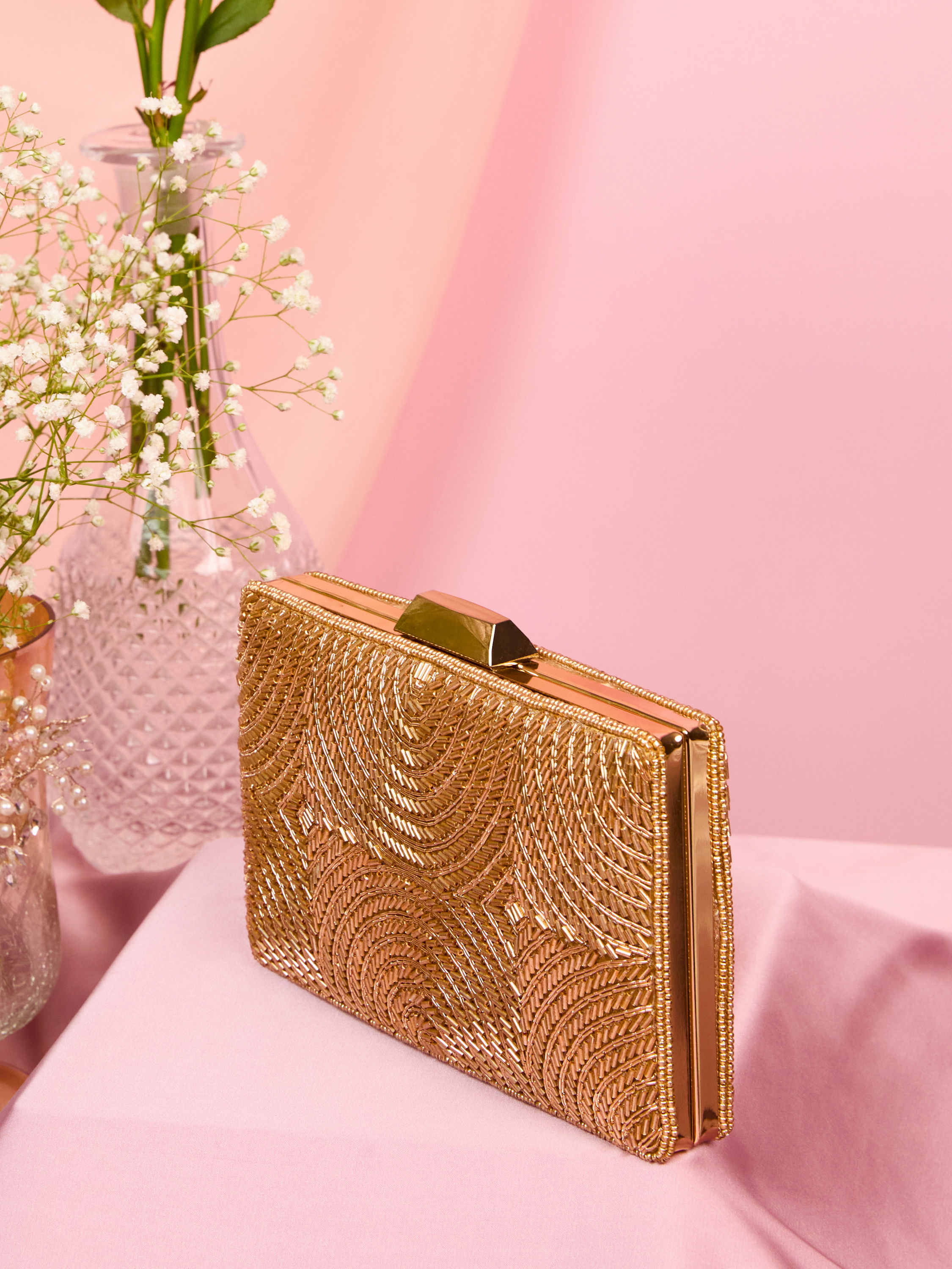 Mohey Women Fawn Elegance Festive Clutch Bag