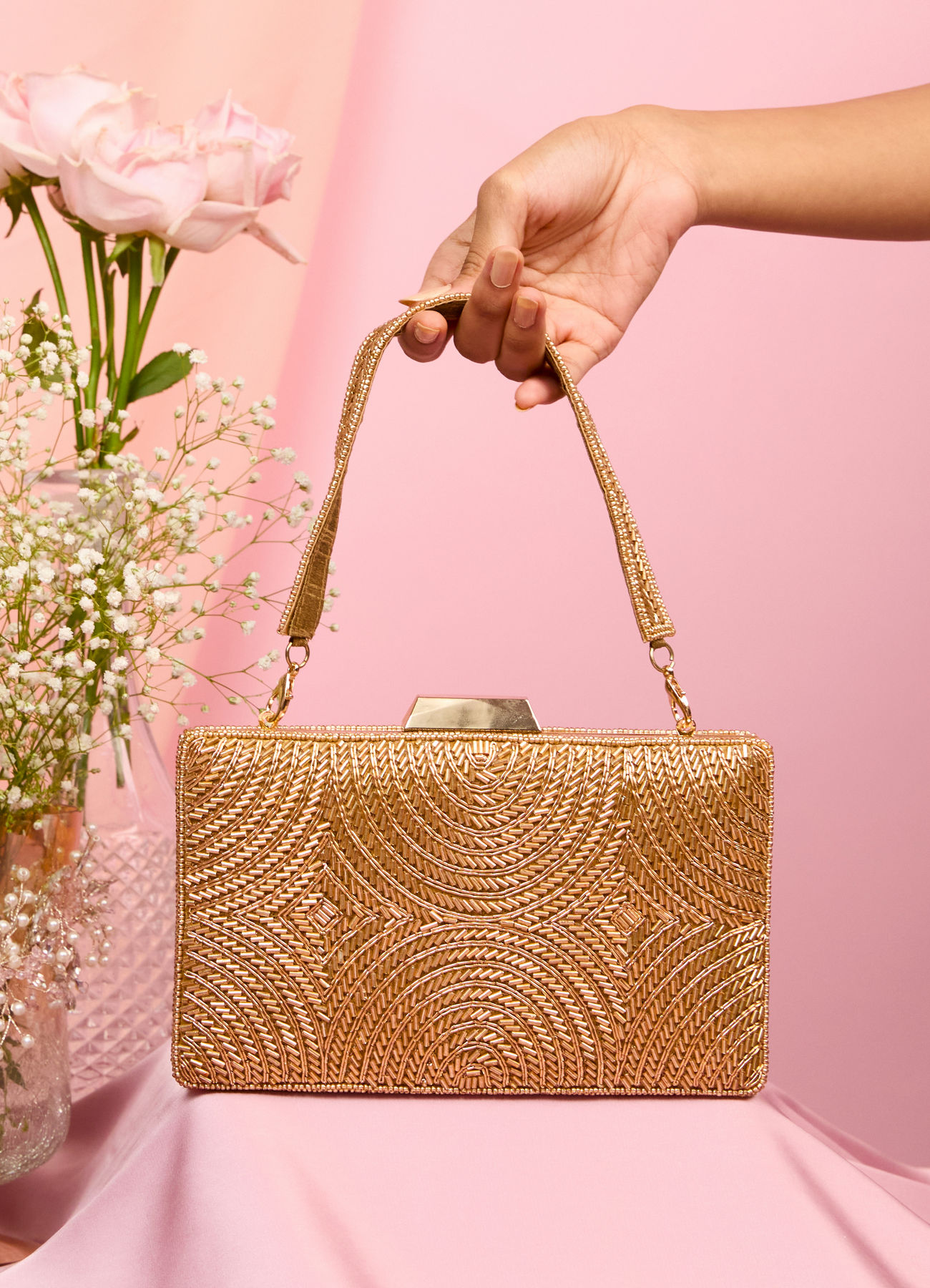 Mohey Women Fawn Elegance Festive Clutch Bag