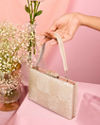 Mohey Women Grey Elegant Silk Clutch Bag