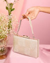 Mohey Women Grey Elegant Silk Clutch Bag