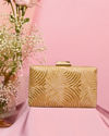 Mohey Women Golden Glamour Clutch Bag