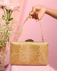 Mohey Women Golden Glamour Clutch Bag