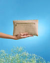 Mohey Women Beige Jute Celebration Bag