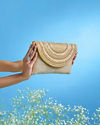 Mohey Women Beige Jute Celebration Bag