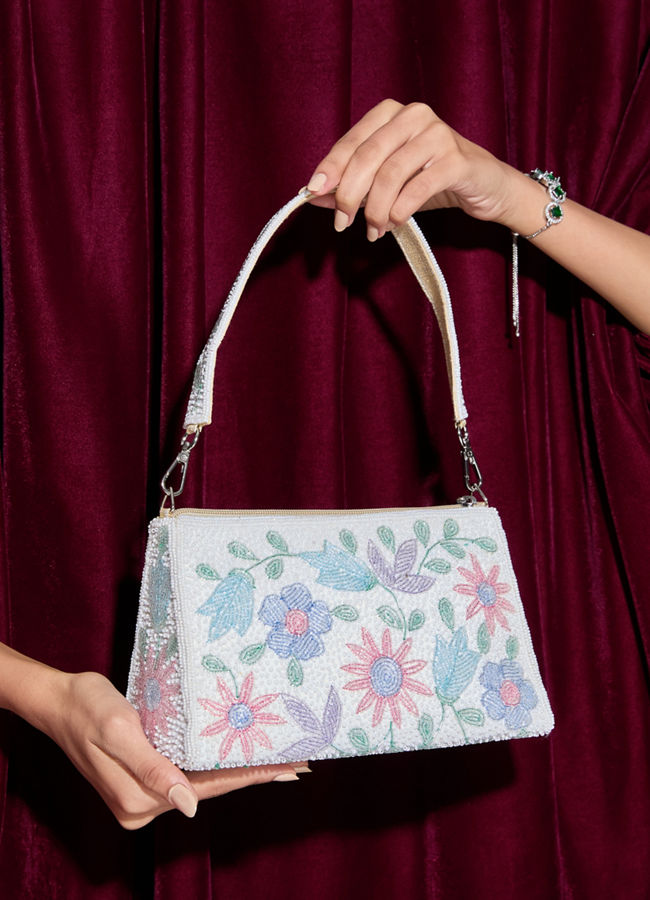 Mohey Women Elegant White Silk Bag