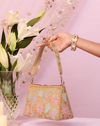 Mohey Women Beige Art Silk Top Handle Bag