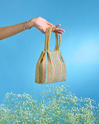 Mohey Women Elegant Gold Silken Festive Bag