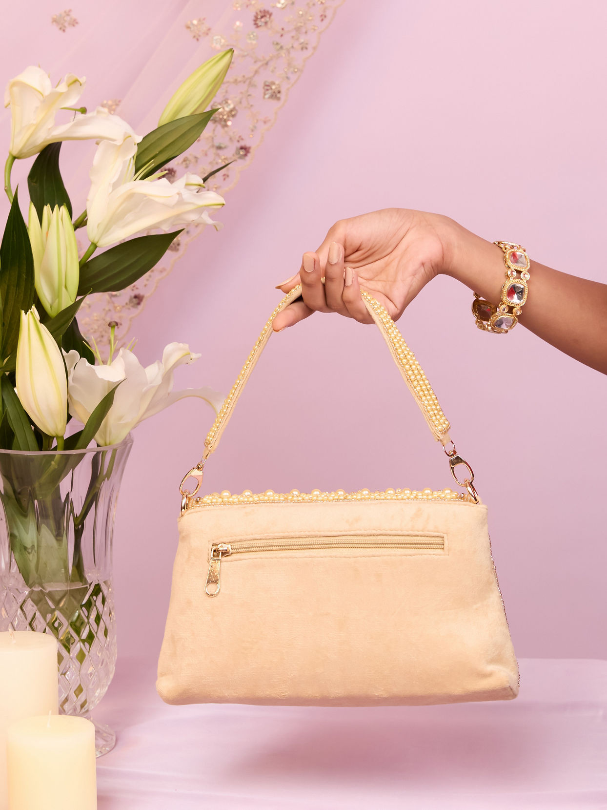 Mohey Women Fawn Art Silk Top Handle Bag