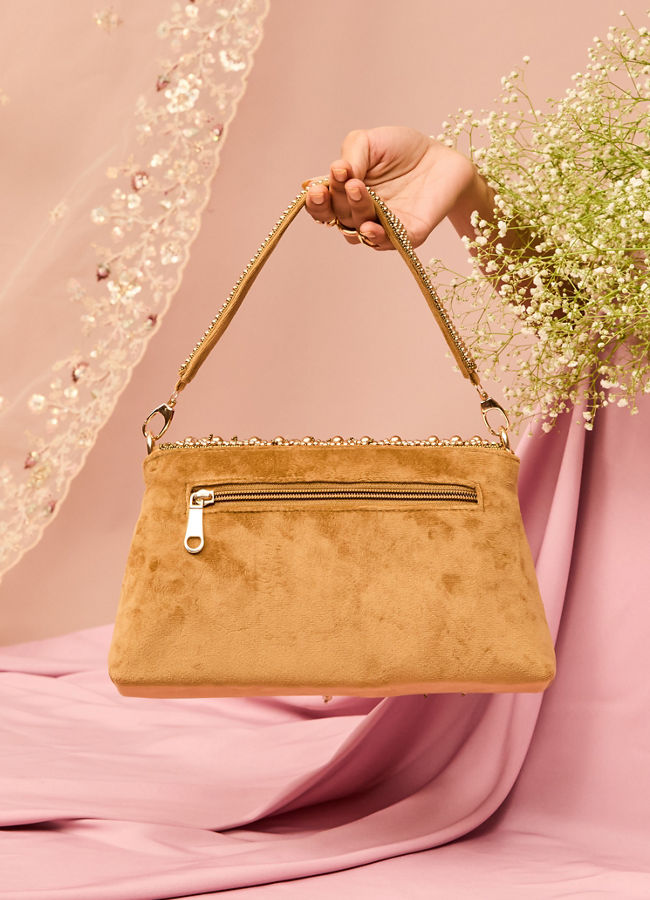 Mohey Women Velvety Gold Festal Bag