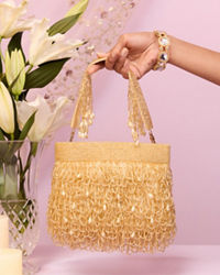 Mohey Women Gold Art Silk Bag