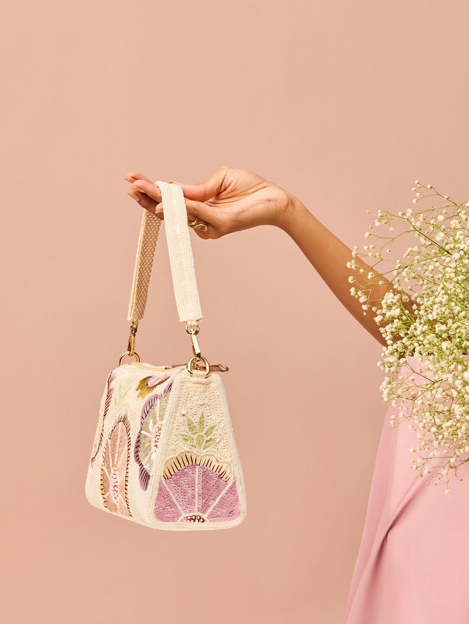 Mohey Women Velvety Cream Elegance Bag