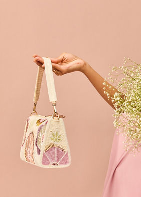 Mohey Women Velvety Cream Elegance Bag