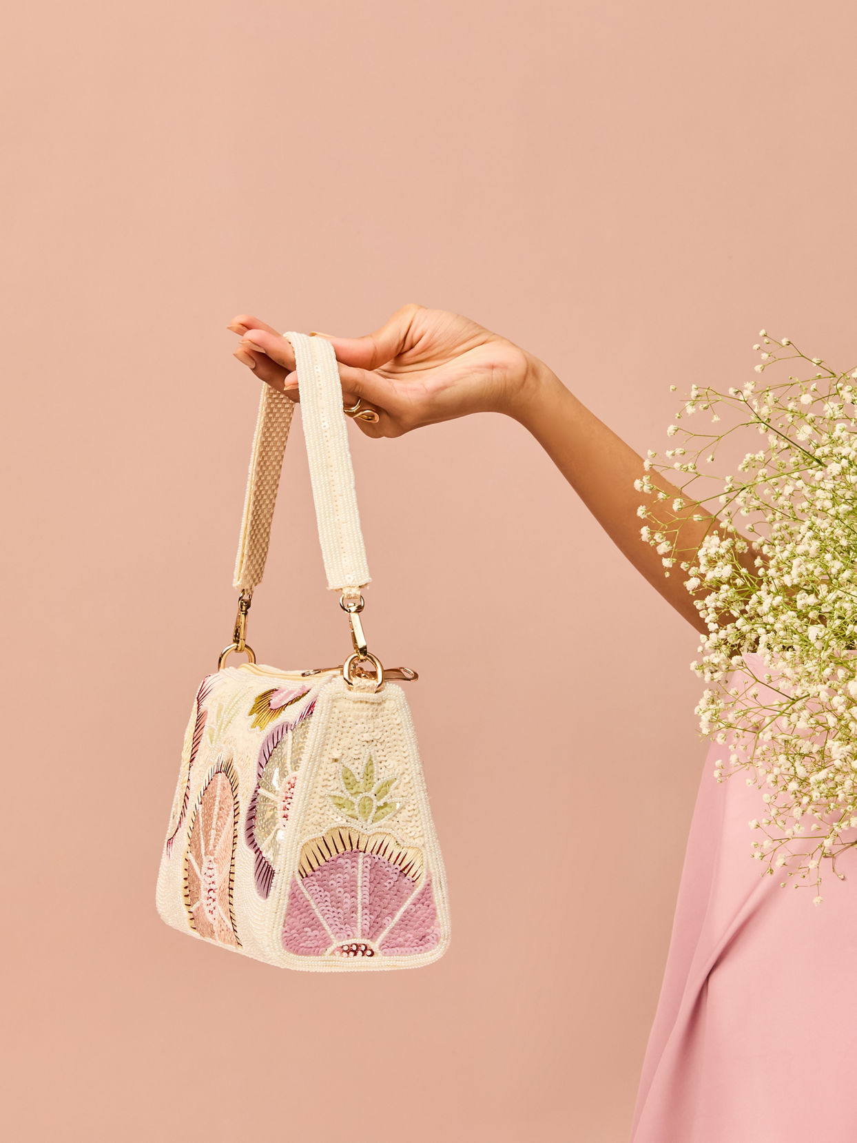 Mohey Women Velvety Cream Elegance Bag