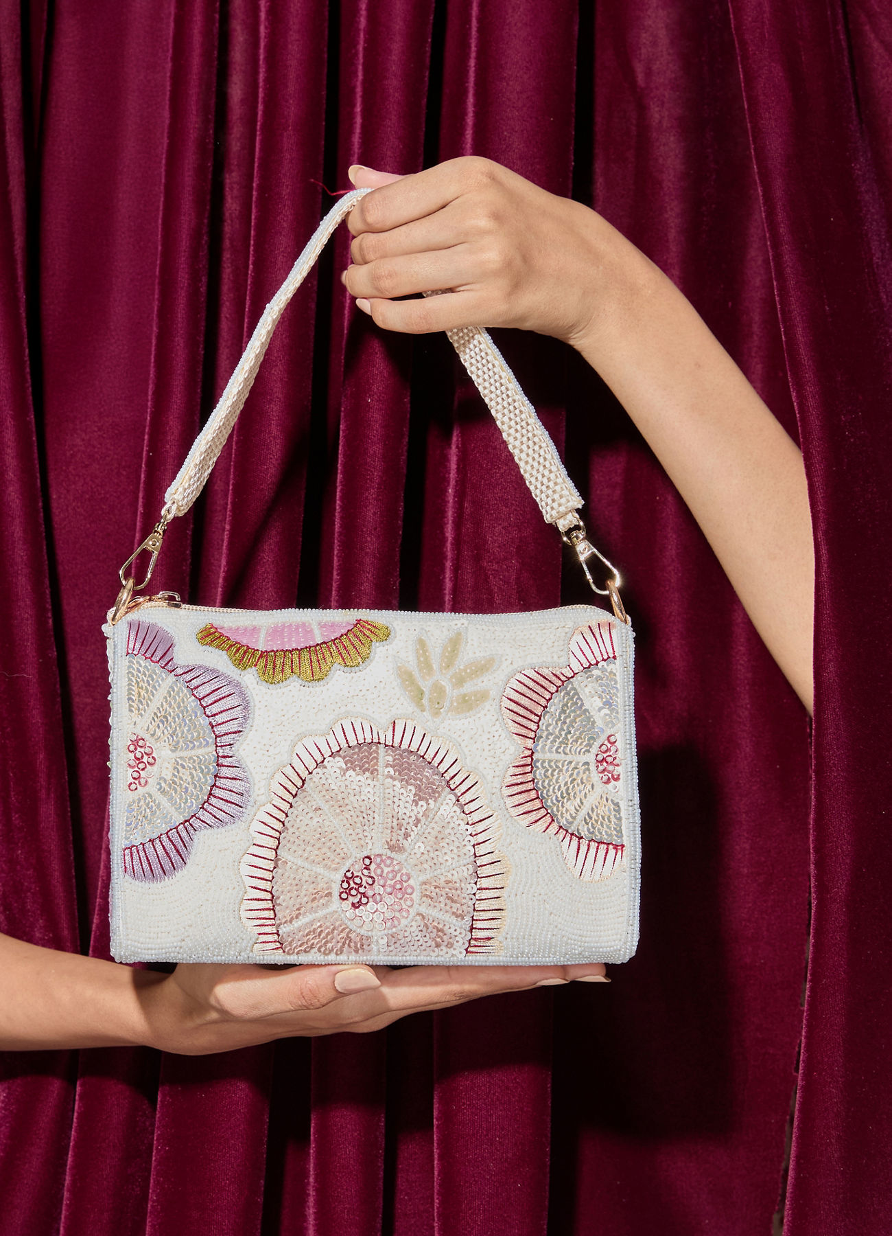 Mohey Women Velvety Cream Elegance Bag