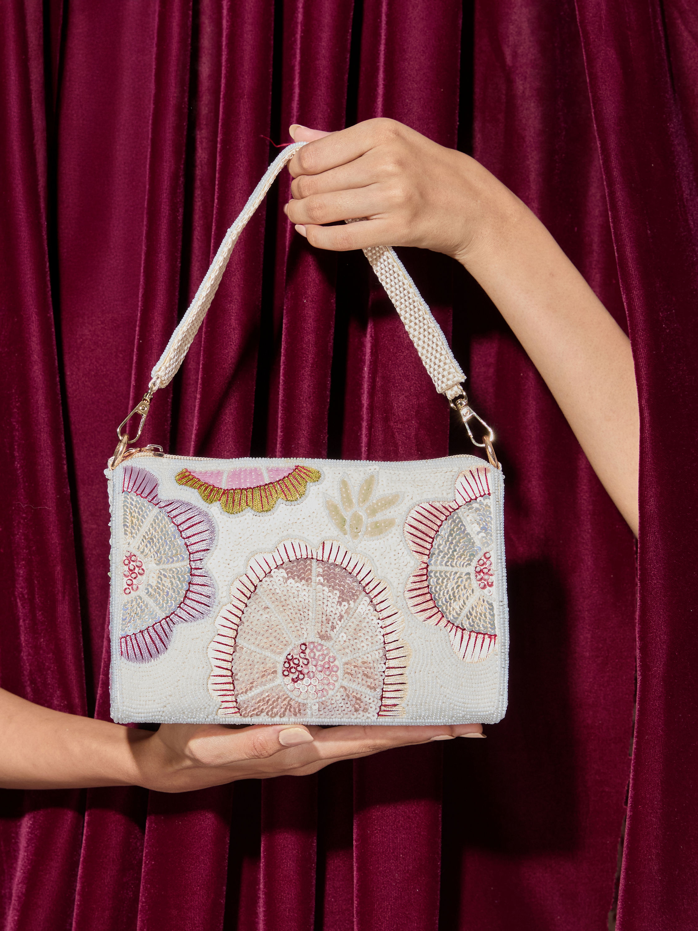 Mohey Women Velvety Cream Elegance Bag
