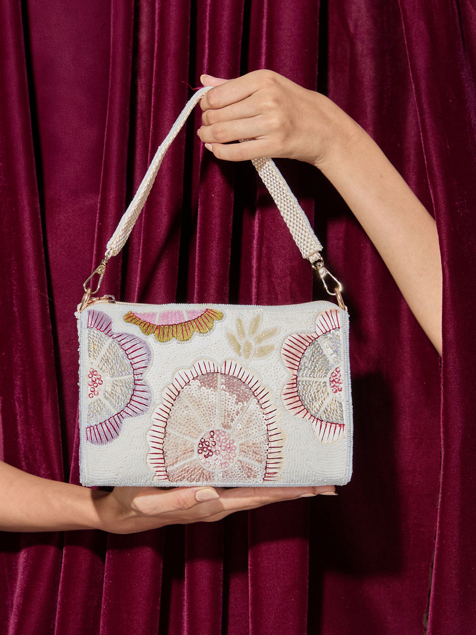 Mohey Women Velvety Cream Elegance Bag