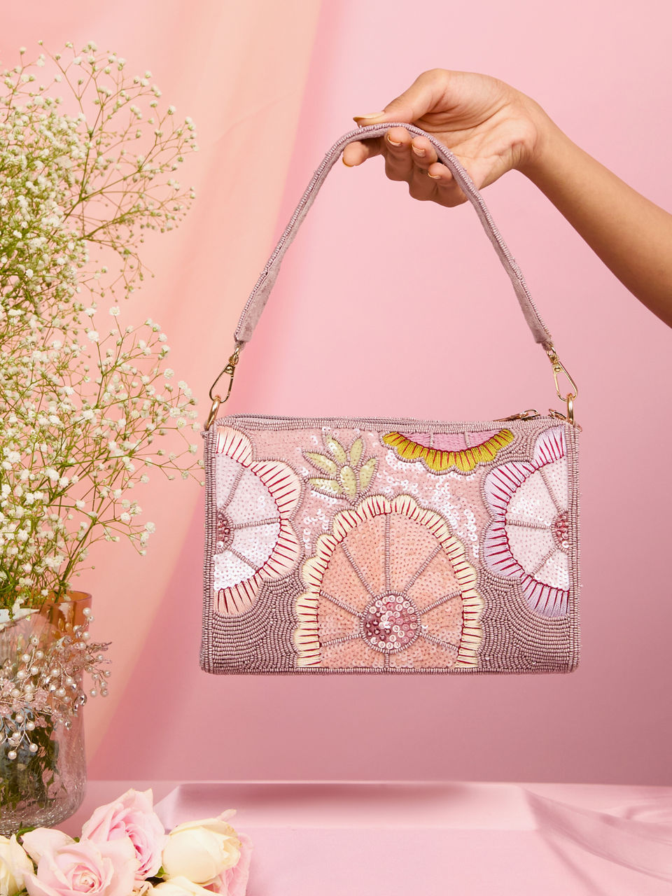 Mohey Women Purple Velvet Bag