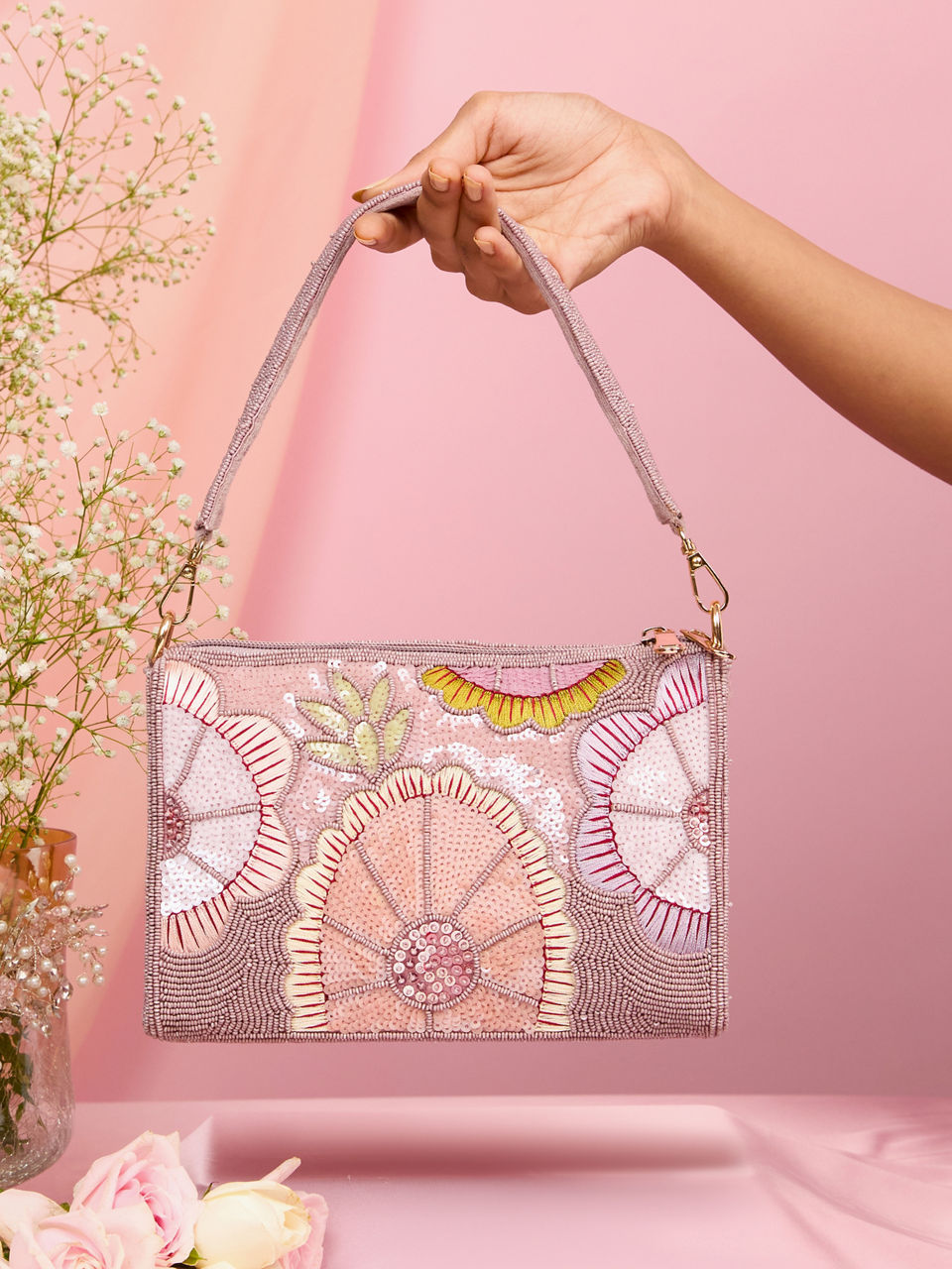 Mohey Women Purple Velvet Bag