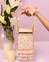 Mohey Women Cream Art Silk Top Handle Bag