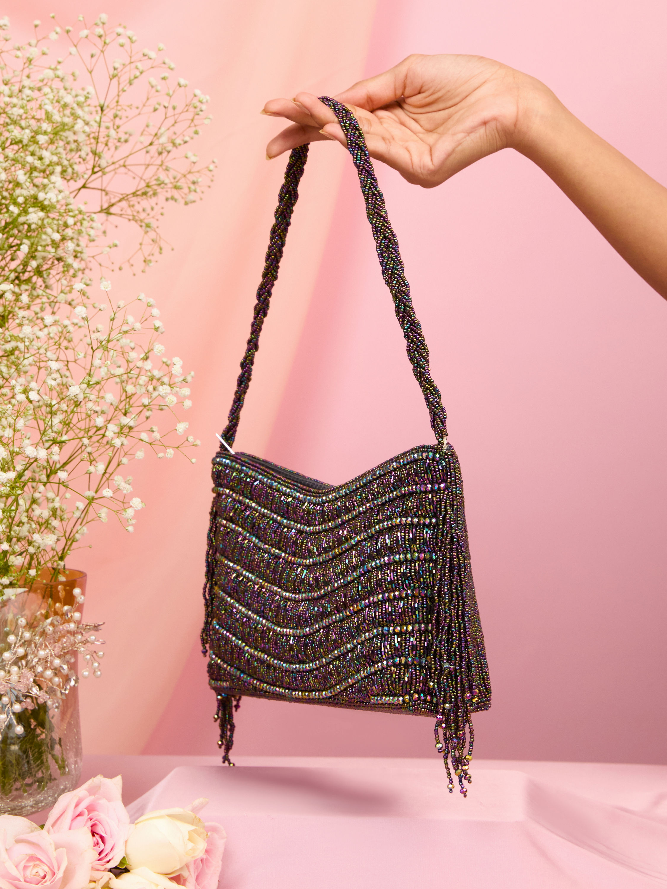 Mohey Women Black Festive Charm Bag