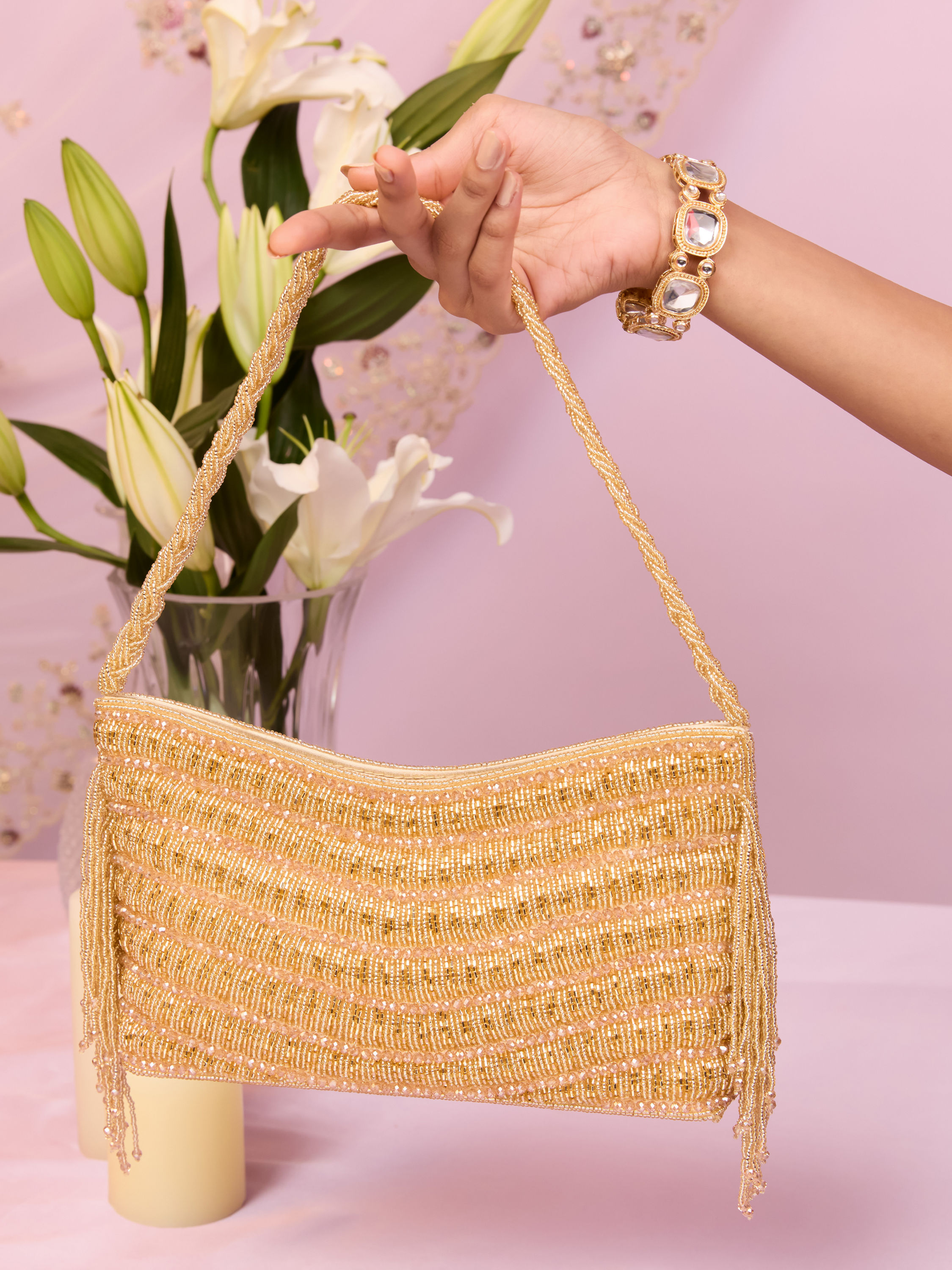 Mohey Women Golden Elegance Bag
